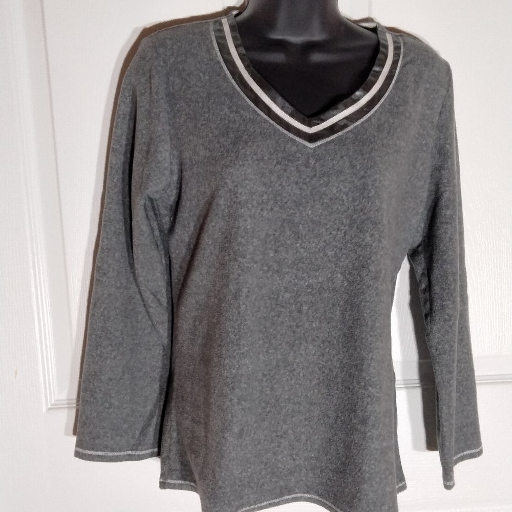 Aria Collection Ultra-soft Gray top with satin trim